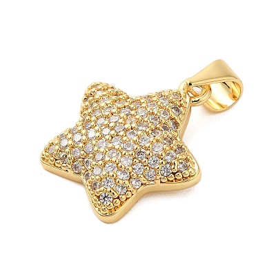 Brass Micro Pave Cubic Zirconia Pendants X-KK-A228-03G-1