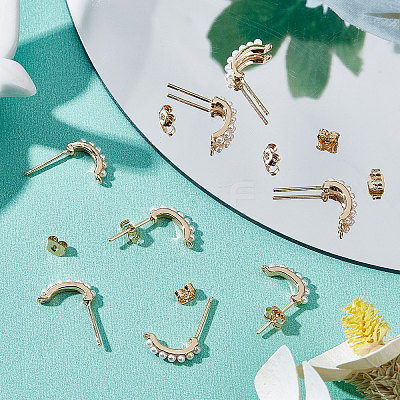 10Pcs Brass Stud Earring Findings KK-BBC0003-77-1