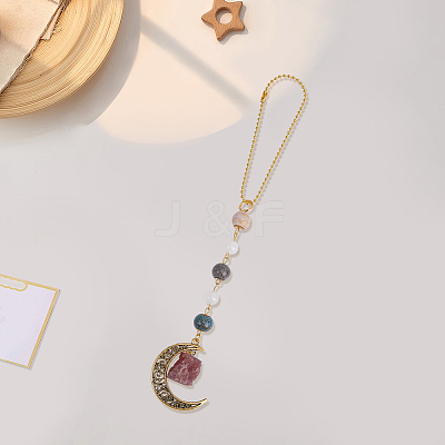 1Pc Hollow Moon Zinc Alloy Pendant Decoration HJEW-BM0001-59-1