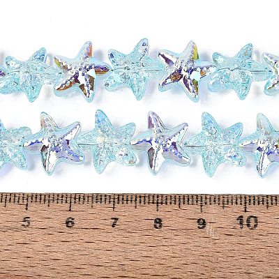 Electroplate Transparent Glass Beads Strands EGLA-Q136-01A-08-1