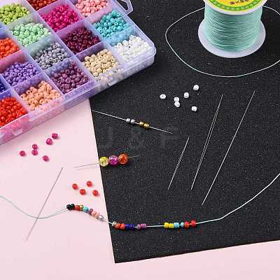 Iron Collapsible Big Eye Beading Needles TOOL-R095-04-1