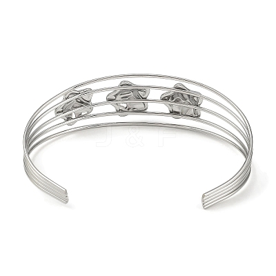 Non-Tarnish 304 Stainless Steel Hollow Open Cuff Bangles BJEW-Q348-03P-04-1