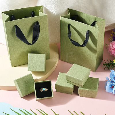 5Pcs Square Paper Jewelry Display Cases CON-TA0001-39A-01-1