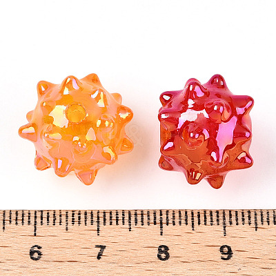 AB Plating Opaque Acrylic Beads JACR-T003-02-1