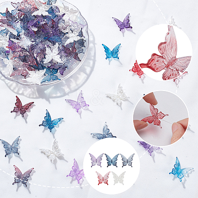 100Pcs 5 Colors Acrylic Beads TACR-SP0001-44-1