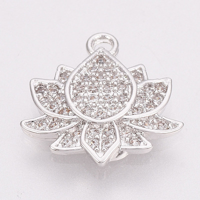 Brass Micro Pave Cubic Zirconia Charms KK-T025-07P-1