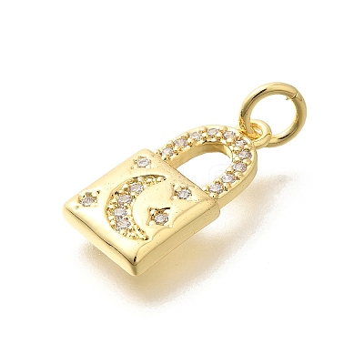 Rack Plating Brass Micro Pave Cubic Zirconia Pendants KK-M296-18G-1