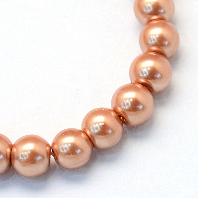 Baking Paint Pearlized Glass Pearl Round Bead Strands HY-Q003-4mm-50-1