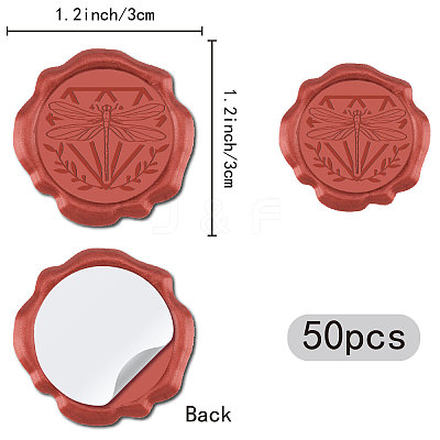 50Pcs Adhesive Wax Seal Stickers DIY-CP0009-89C-1