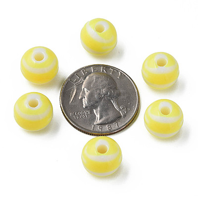 Opaque Striped Acrylic Beads LS-MACR-S373-27A-06-1