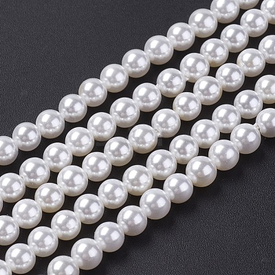 Shell Pearl Bead Strands BSHE-P023-3mm-1