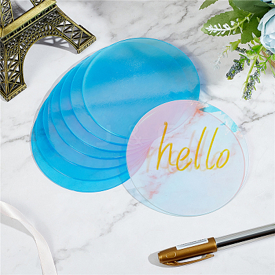 Iridescent Acrylic Plates DIY-CP0008-22-1