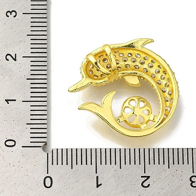 Rack Plating Brass Micro Pave Clear Cubic Zirconia Pendant Settings KK-H485-05G-1
