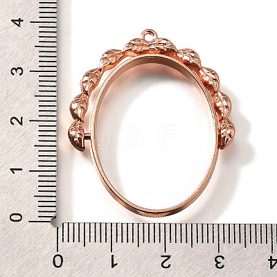 Rotatable Alloy Swivel Open Back Bezel Pendants PALLOY-I223-18RG-1