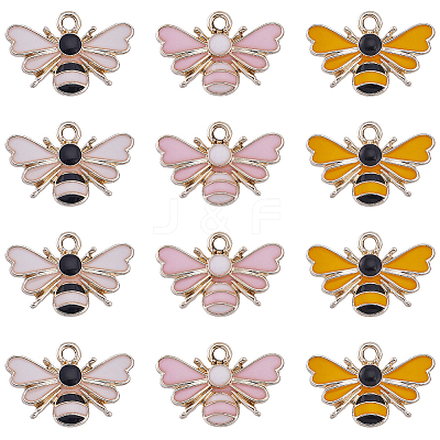 30Pcs 3 Colors Alloy Enamel Pendants ENAM-SC0004-26G-1