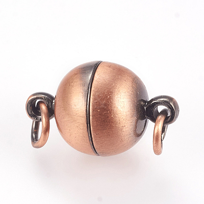 Brass Magnetic Clasps with Loops KK-E737-30R-1