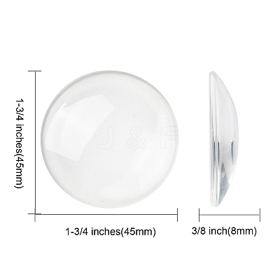 Transparent Glass Cabochons X-GGLA-R026-45mm-1