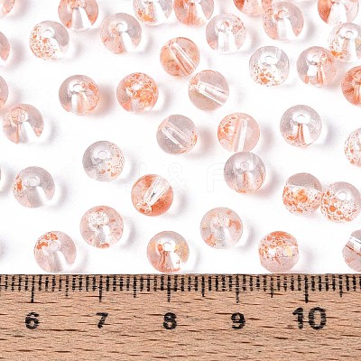 Baking Paint Transparent Glass Beads DGLA-T004-08I-1