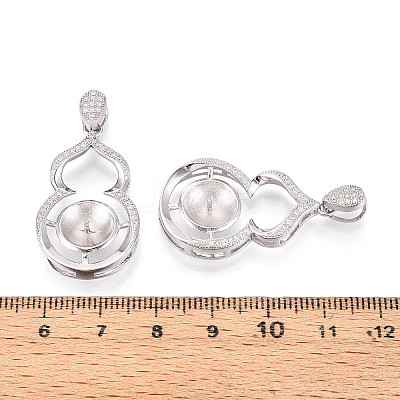 925 Sterling Silver Micro Pave Cubic Zirconia Peg Bail Pendants STER-N016-50P-1