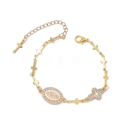 Brass Sideways Link Chains Bracelets BJEW-JB13257-1