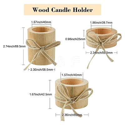 Wood Candle Holder DJEW-CJC0002-02-1