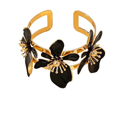 Flower Iron Enamel Cuff Bangles for Women FS-WG24287-02-1