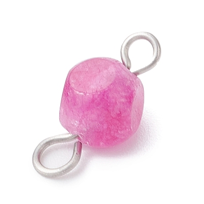 Natural Colorful Tourmaline Dice Connector Charms PALLOY-JF04323-01-1