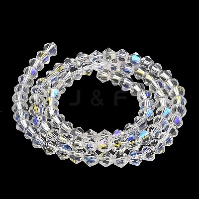 Transparent Electroplate Glass Beads Strands GLAA-F029-4mm-D13-1