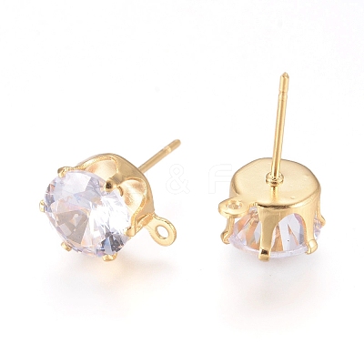 Brass Stud Earring Findings KK-L199-A01-G-1