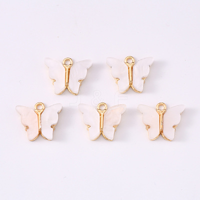 Alloy Acrylic Pendants ENAM-R136-01K-1