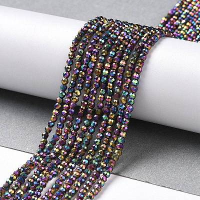 Electroplate Glass Beads Strands GLAA-H021-01A-FP13-1