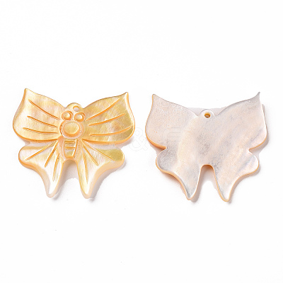 Natural Yellow Shell Charms SSHEL-R144-36-1