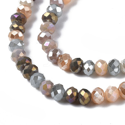 Electroplate Glass Beads Strands X-EGLA-T020-13B-01-1