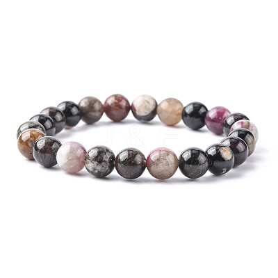 Multicolor Tourmaline Stretch Bracelets BJEW-C259-8mm-3-1