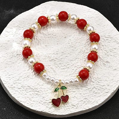 Brass Stretch Bracelets BJEW-C098-02B-1