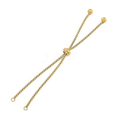 Adjustable 304 Stainless Steel Box Chain Slider Bracelet Making MAK-L038-001G-05-1