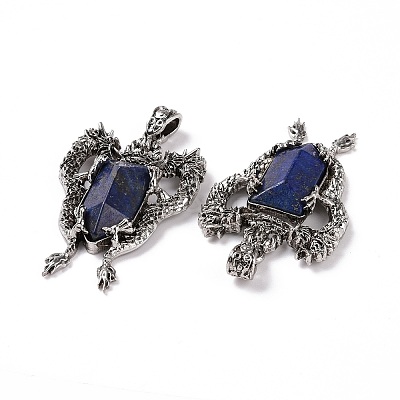 Natural Lapis Lazuli Faceted Big Pendants G-L524-04AS-03-1