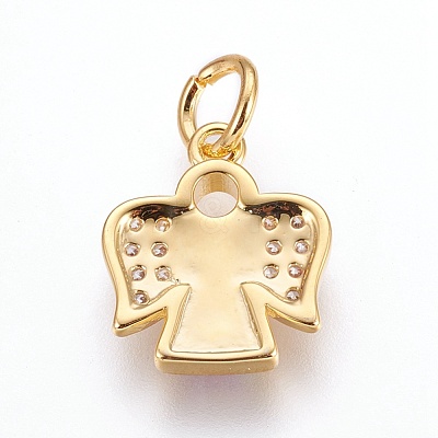 Brass Cubic Zirconia Pendants ZIRC-G144-03G-1