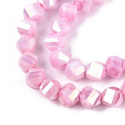 Anti-Tarnish Electroplate Glass Beads Strands GLAA-T025-6mm-14F-1