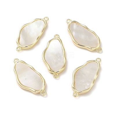 Brass Irregular Egg Connector Charms BSHE-Z003-06B-G-1