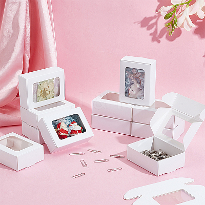 Foldable Creative Kraft Paper Mailer Boxes with Visible Window CON-WH0113-08A-03-1