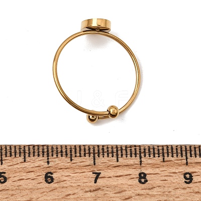 Oval 304 Stainless Steel Open Cuff Bangle Makings with Bezel Tray SA-CBABF3F-03G-07-1