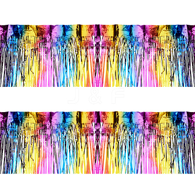 Plastic Foil Fringe Curtains DIY-WH0028-106A-1