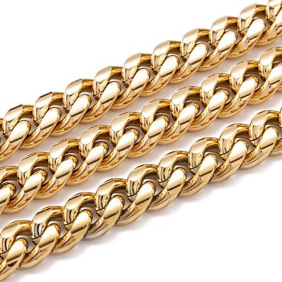 304 Stainless Steel Cuban Link Chain STAS-B019-02C-G-1
