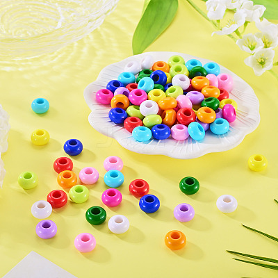 110Pcs 11 Colors Opaque Acrylic European Beads SACR-TA0001-75-1