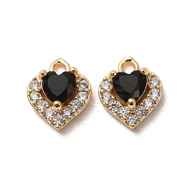 Valentine's Day Brass Micro Pave Cubic Zirconia Charms CU-K002-38G-M-1