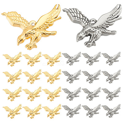 12Pcs 2 Colors 304 Stainless Steel Pendants STAS-AR0001-88-1