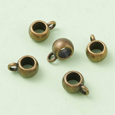 Tibetan Style Alloy Rondelle Tube Bails TIBE-YW0001-45AB-1