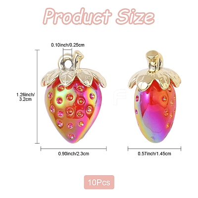 10Pcs Transparent Acrylic Pendants MACR-FS0002-08C-1
