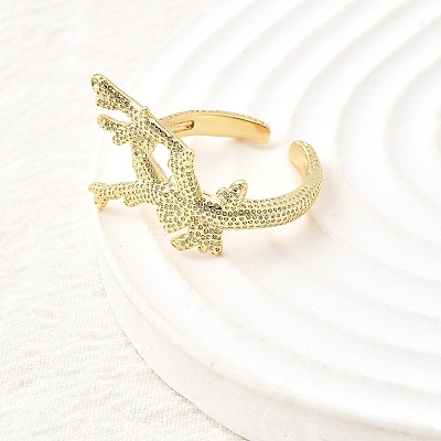 Brass Cuff Rings for Women RJEW-F184-08H-G-1
